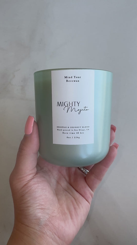 Video of the Mighty Mojito natural beeswax candle